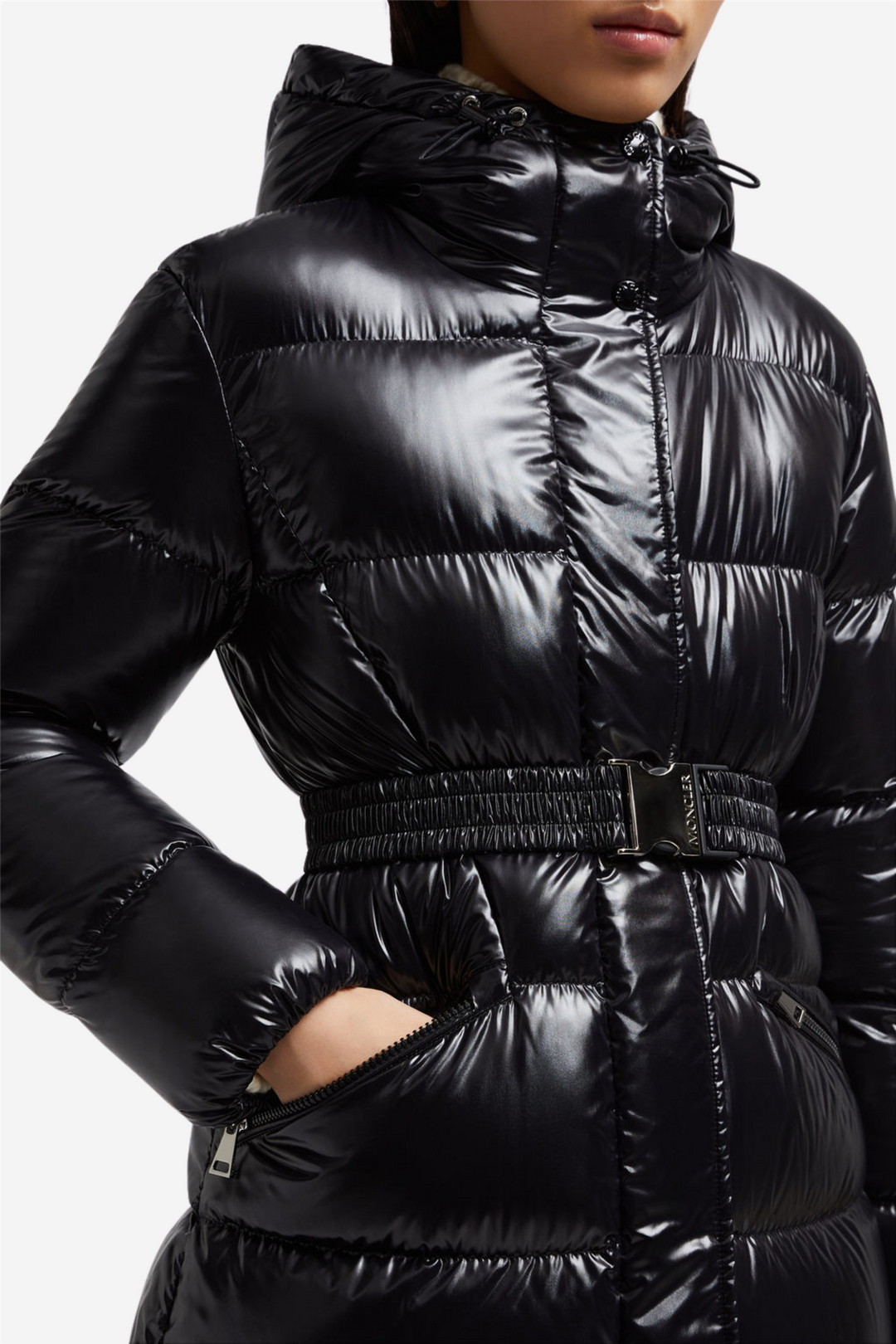 Moncler Yttertøy Bellevue Long Down Jacket Black