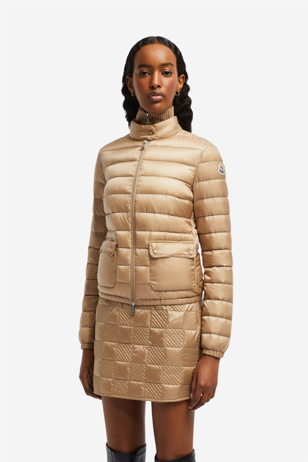 Moncler Yttertøy Lans Short Down Jacket Stone