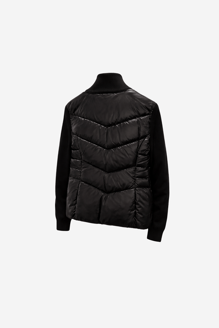 Moncler Yttertøy Padded Wool Zip-Up Cardigan Black