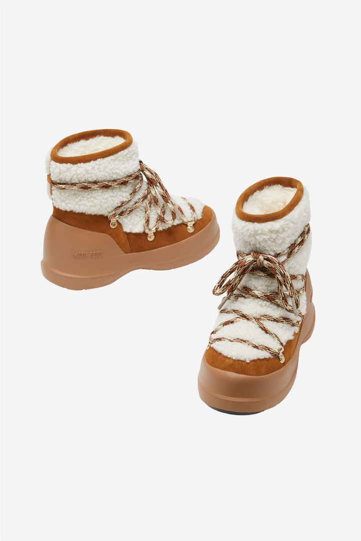 Moon Boot Sko Luna Shearling Whisky/Off White