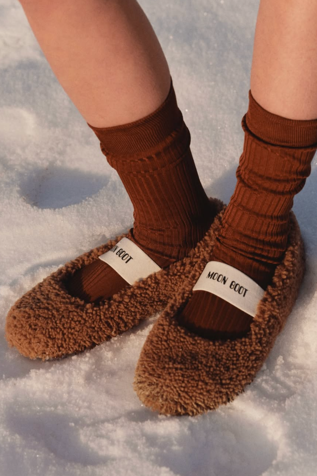 Moon Boot Sko MB Shearling Ballerina Cognac