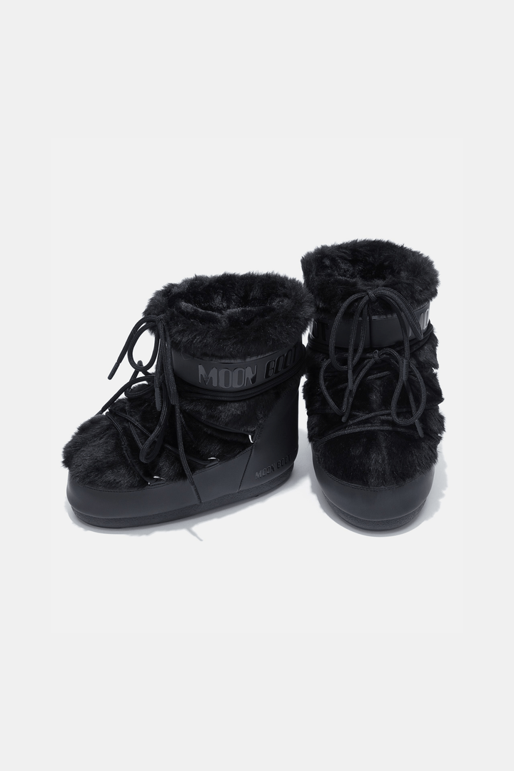 Moon Boots Sko Icon Black Low Faux-Fur Boots