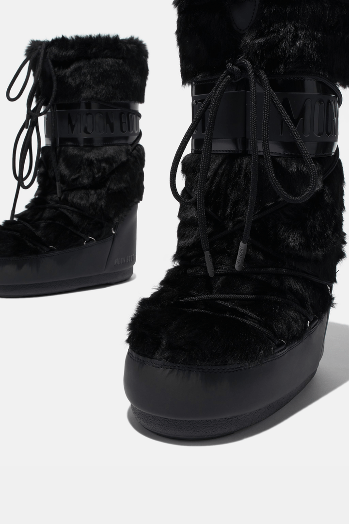 Moon Boots Sko Icon Faux Fur Black Boots