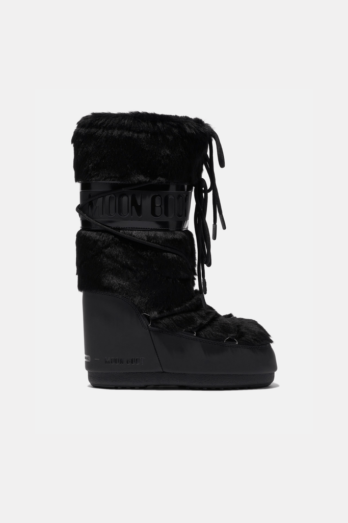 Moon Boot Icon Faux Fur S in Black