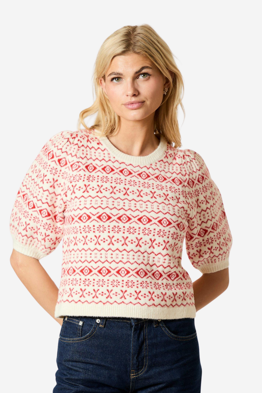 Neo Noir Bluser & Skjorter Abi Vintage Knit Blouse Red