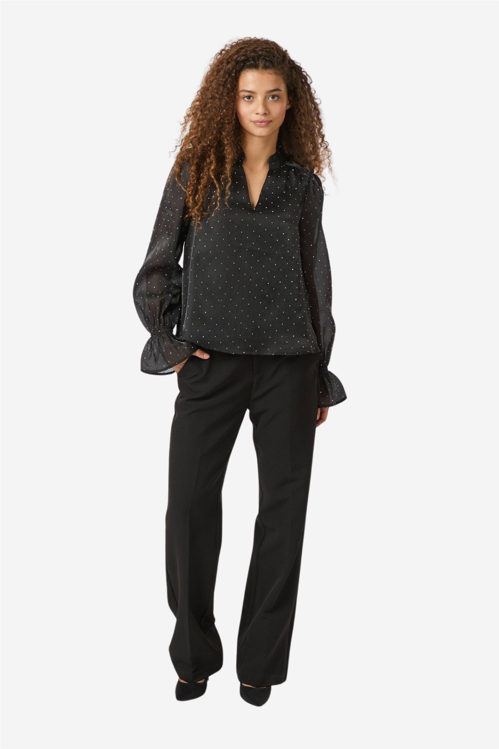 Neo Noir Bluser & Skjorter Amara Bedazzled Blouse Black