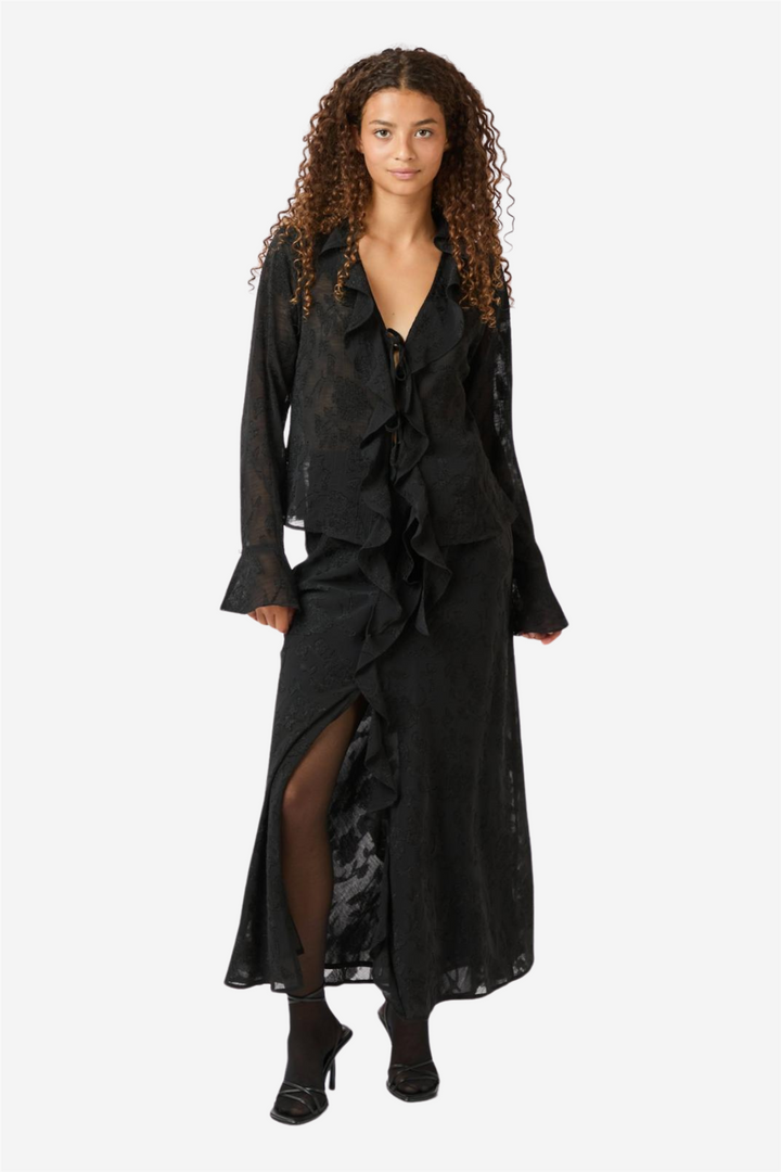 Neo Noir Bluser & Skjorter Anika Burnout Blouse Black