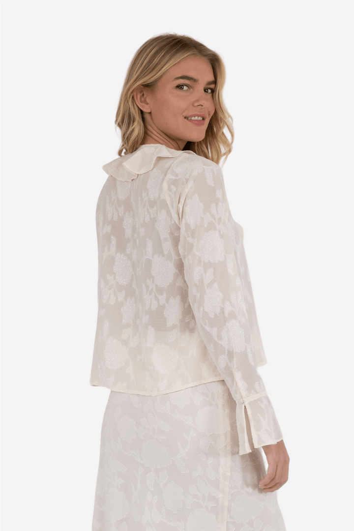 Neo Noir Bluser & Skjorter Anika Burnout Blouse Off White