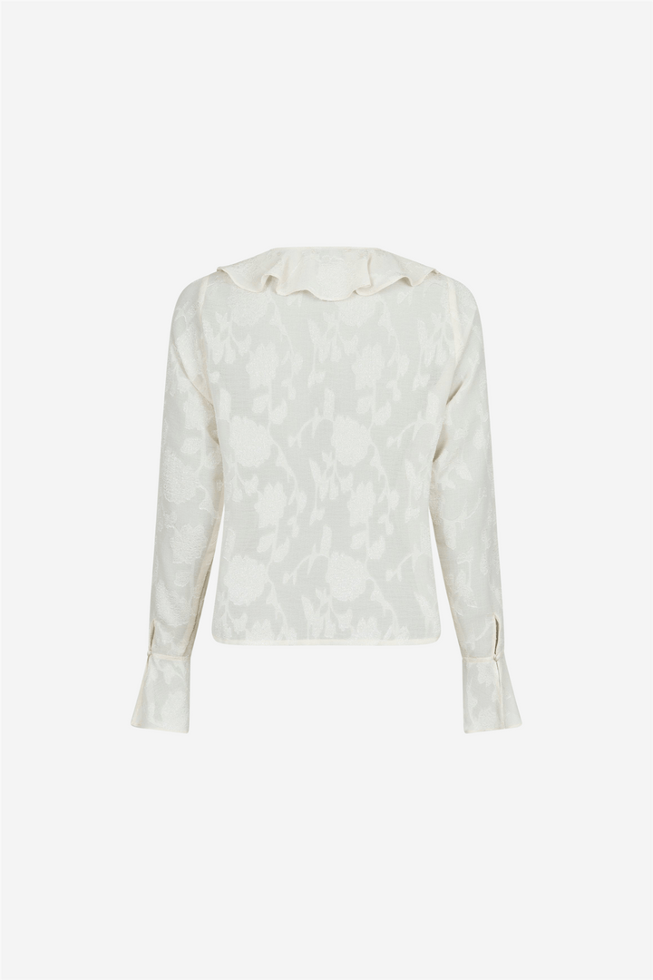 Neo Noir Bluser & Skjorter Anika Burnout Blouse Off White