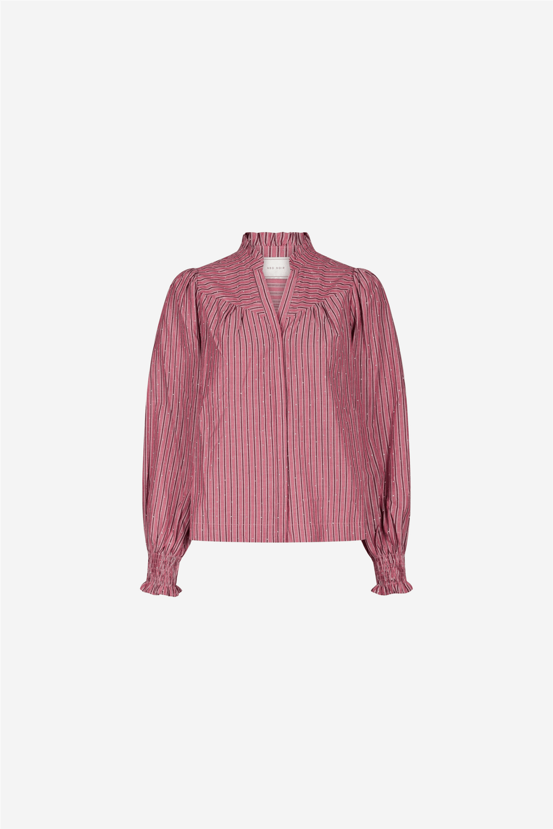 Neo Noir Bluser & Skjorter Astrida Soft Stripe Stone Blouse Dark Rose