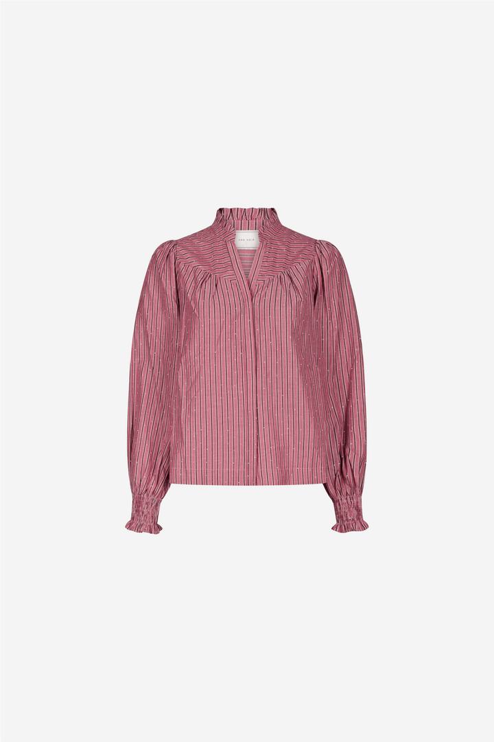 Neo Noir Bluser &amp; Skjorter Astrida Soft Stripe Stone Blouse Dark Rose