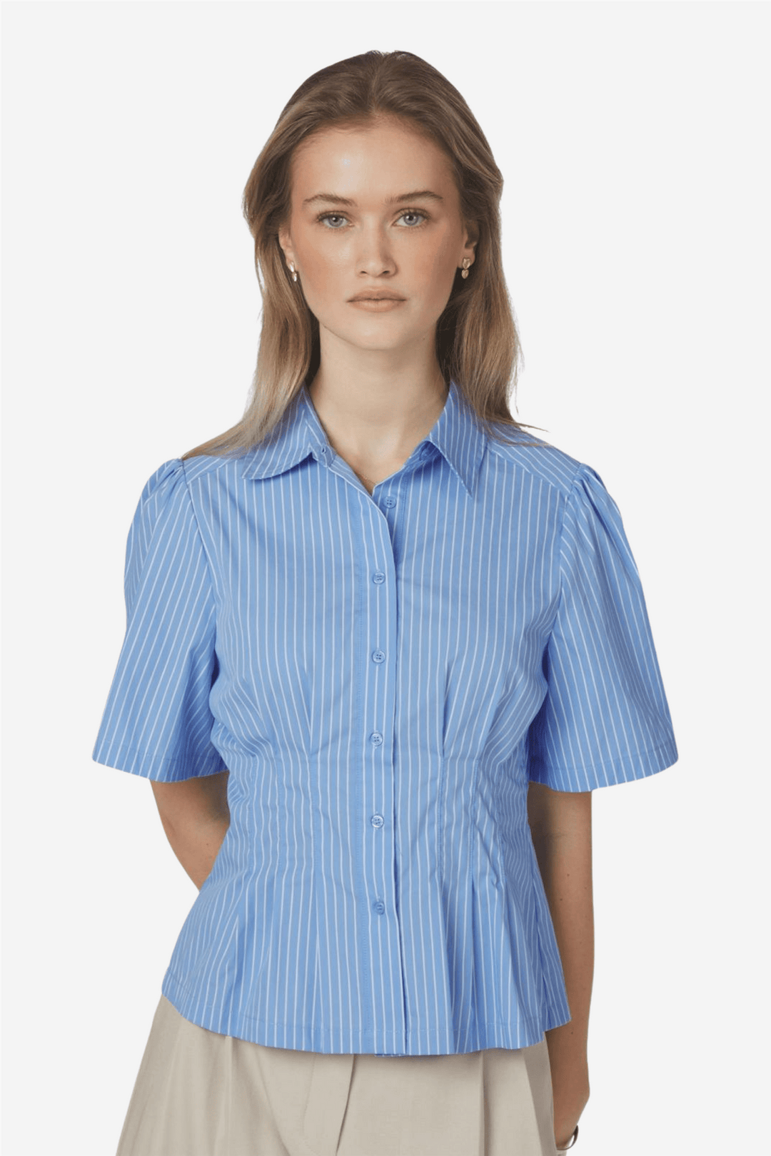 Neo Noir Bluser & Skjorter Balara Stripe Poplin Shirt Light Blue