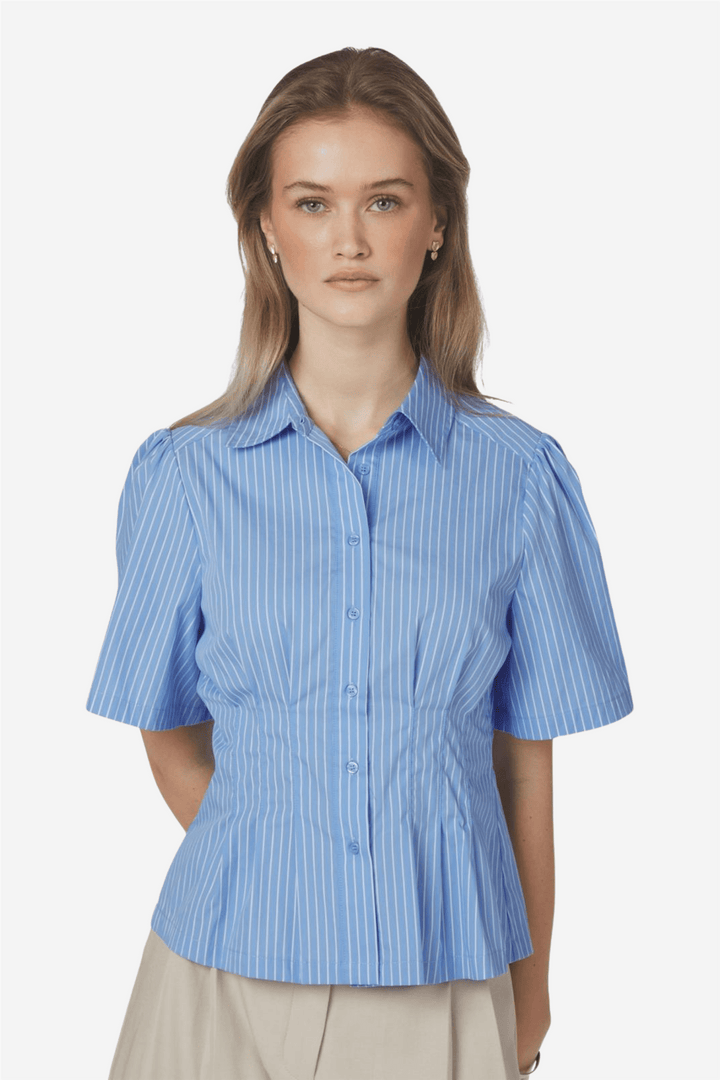 Neo Noir Bluser & Skjorter Balara Stripe Poplin Shirt Light Blue