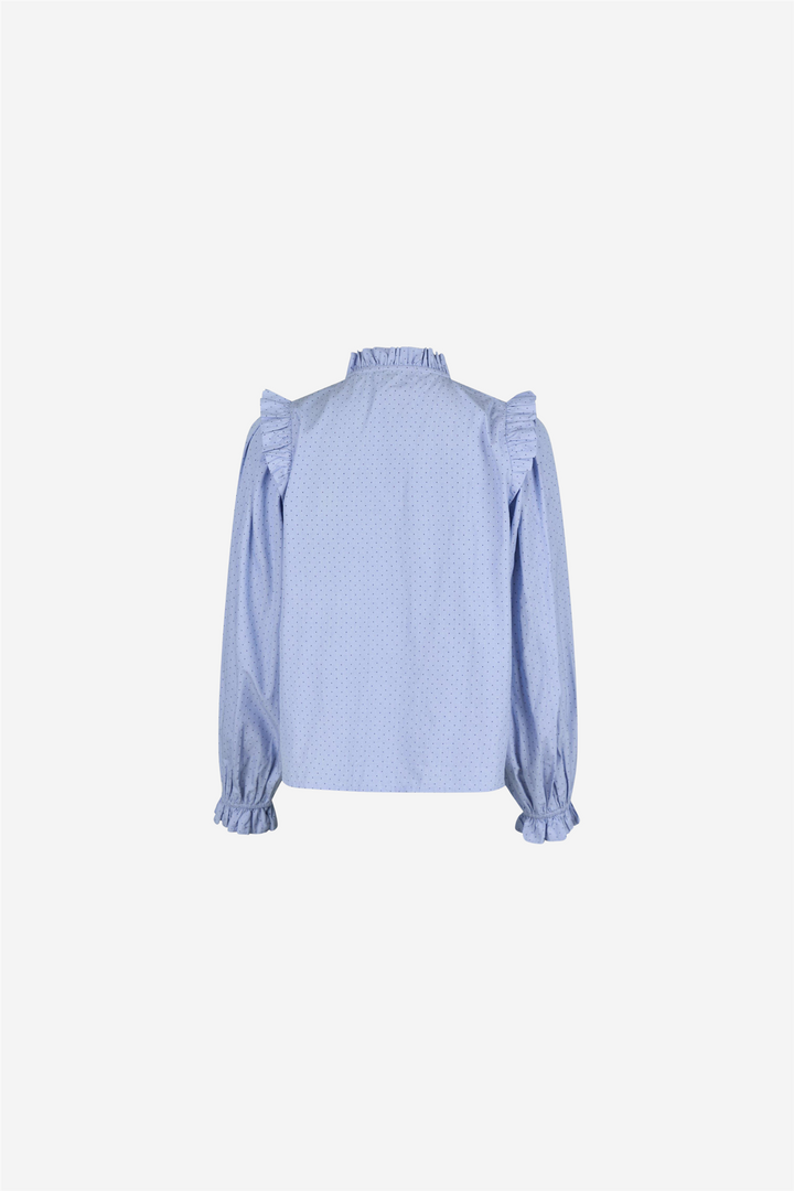 Neo Noir Bluser & Skjorter Charly Mini Dot Blouse Light Blue