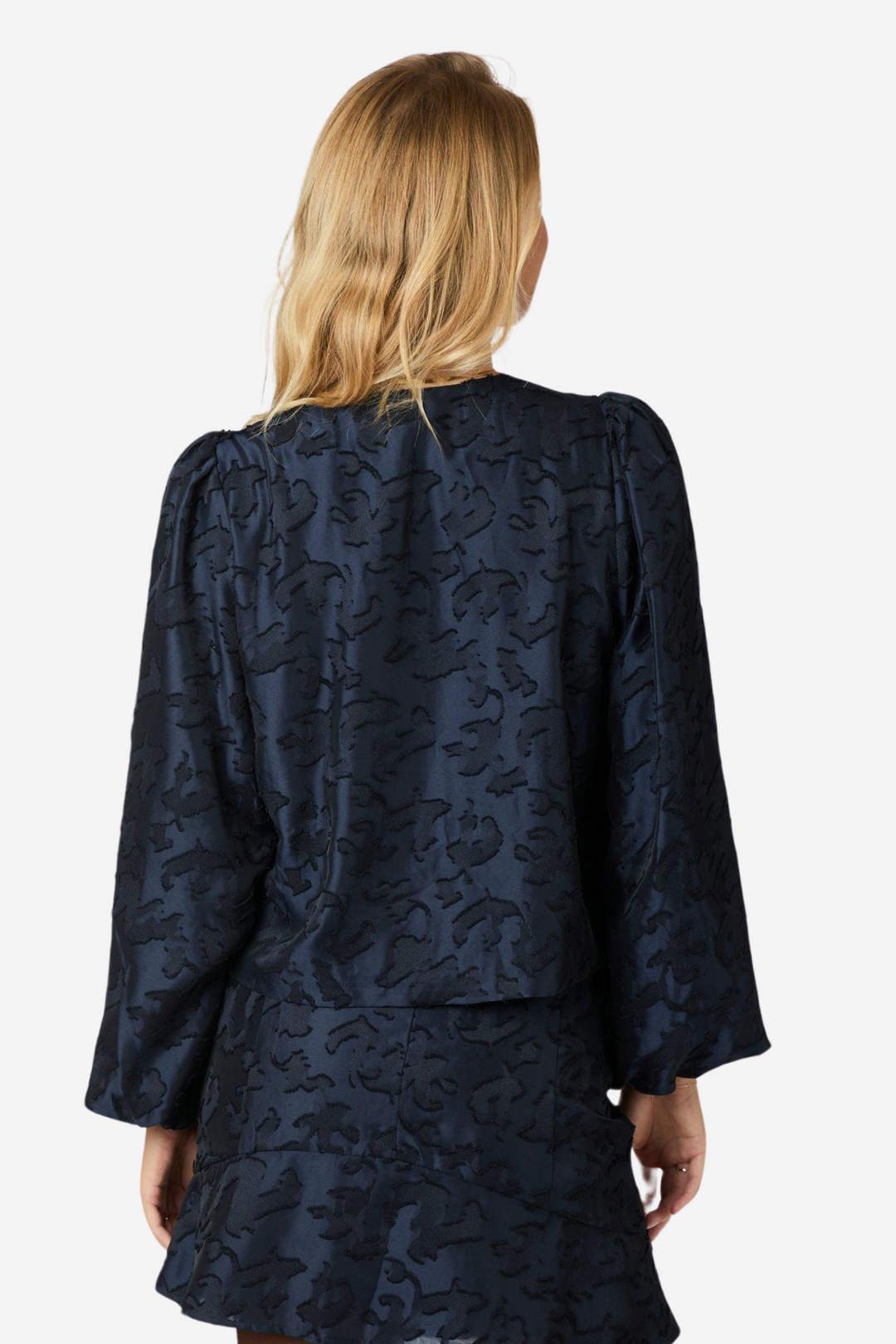 Neo Noir Bluser & Skjorter Daliska Artwork Blouse Navy