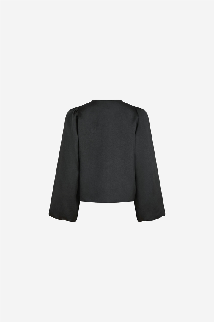 Neo Noir Bluser & Skjorter Daliska Dull Satin Blouse Black