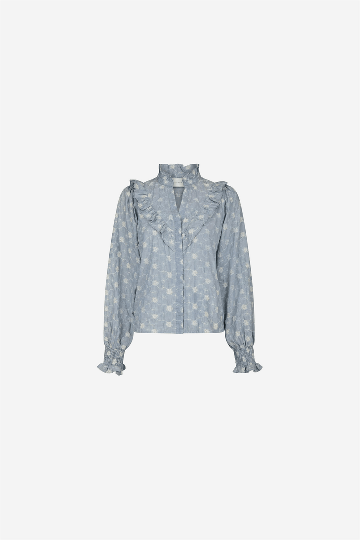 Neo Noir Bluser &amp; Skjorter Degas Delicate Blouse Dusty Blue