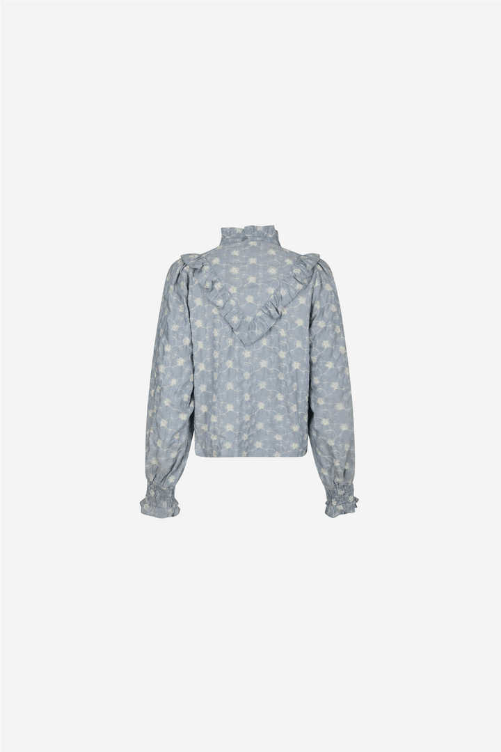 Neo Noir Bluser &amp; Skjorter Degas Delicate Blouse Dusty Blue