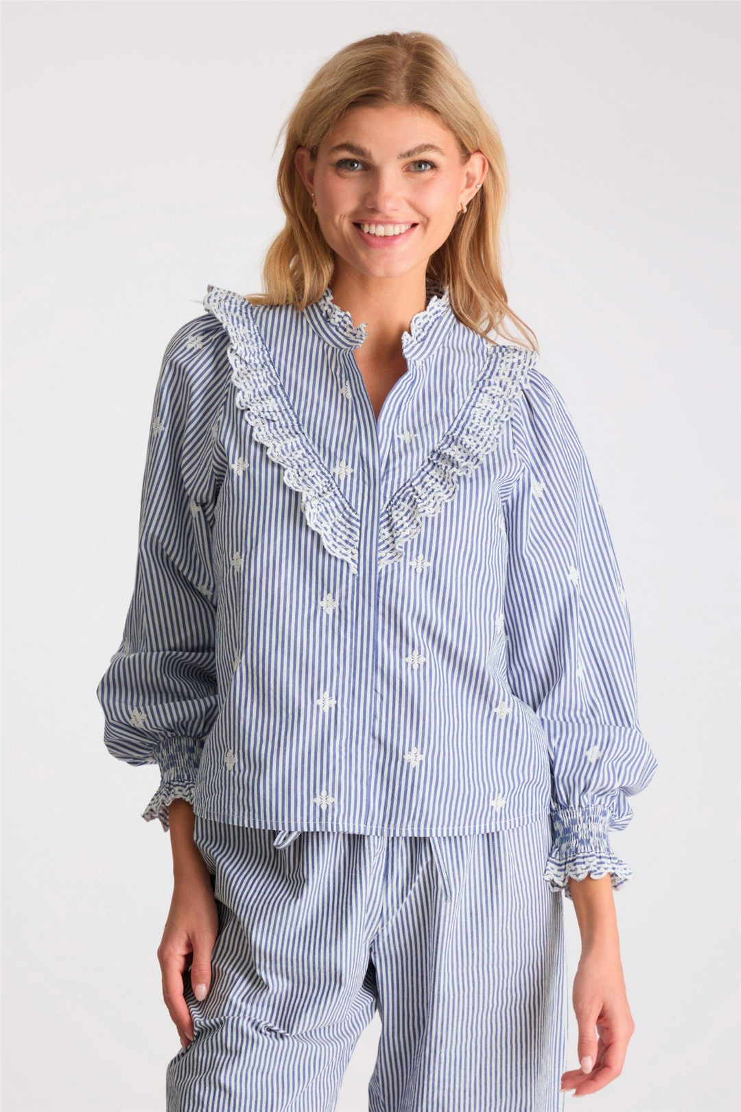 Neo Noir Bluser & Skjorter Degas Stripe Blouse Blue