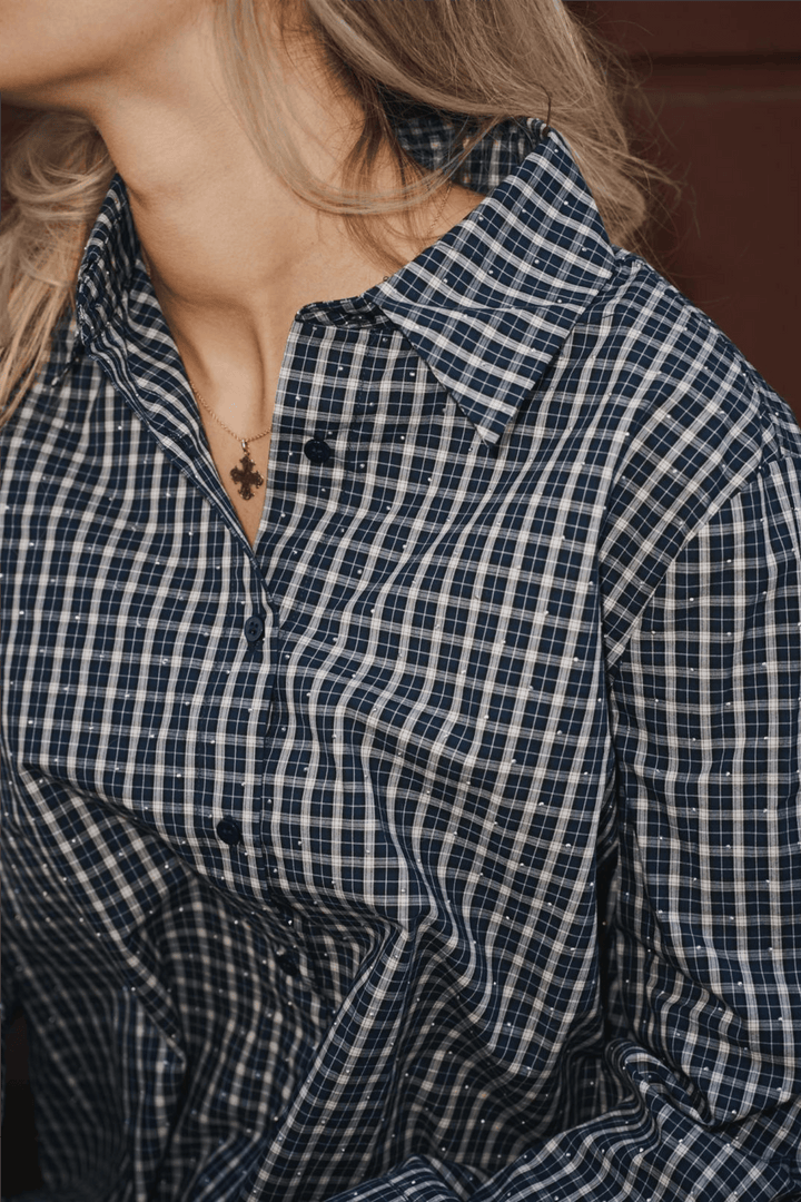 Neo Noir Bluser &amp; Skjorter Drew Check Bedaz Shirt Dark Blue