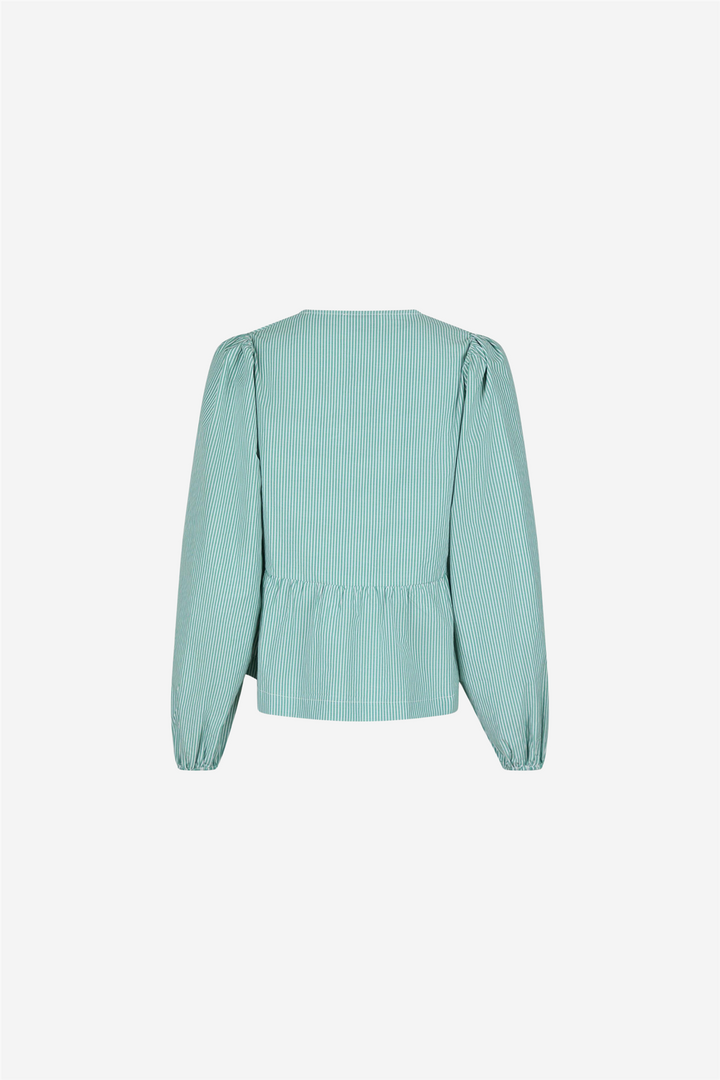 Neo Noir Bluser & Skjorter Esmée Small Stripe Blouse Green