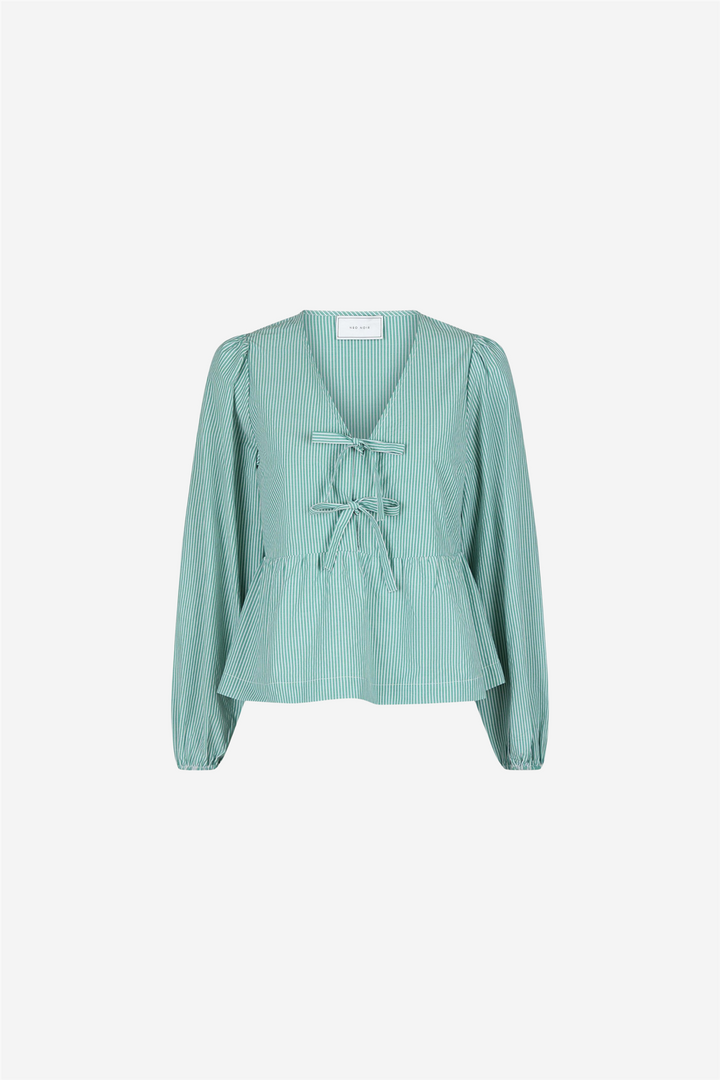 Neo Noir Bluser & Skjorter Esmée Small Stripe Blouse Green