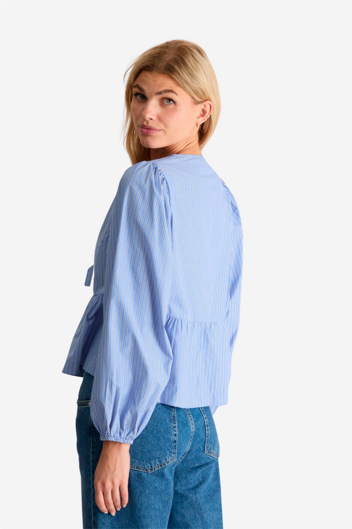 Neo Noir Bluser & Skjorter Esmée Stripe Blouse Blue