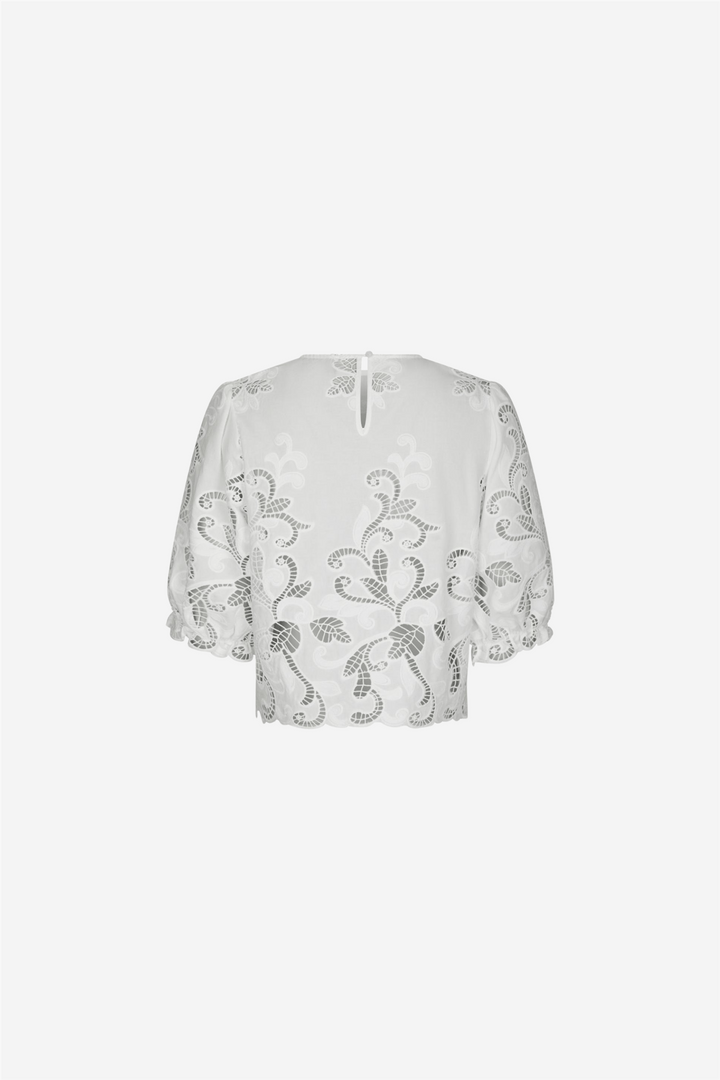 Neo Noir Bluser &amp; Skjorter Fia Embroidery Blouse White