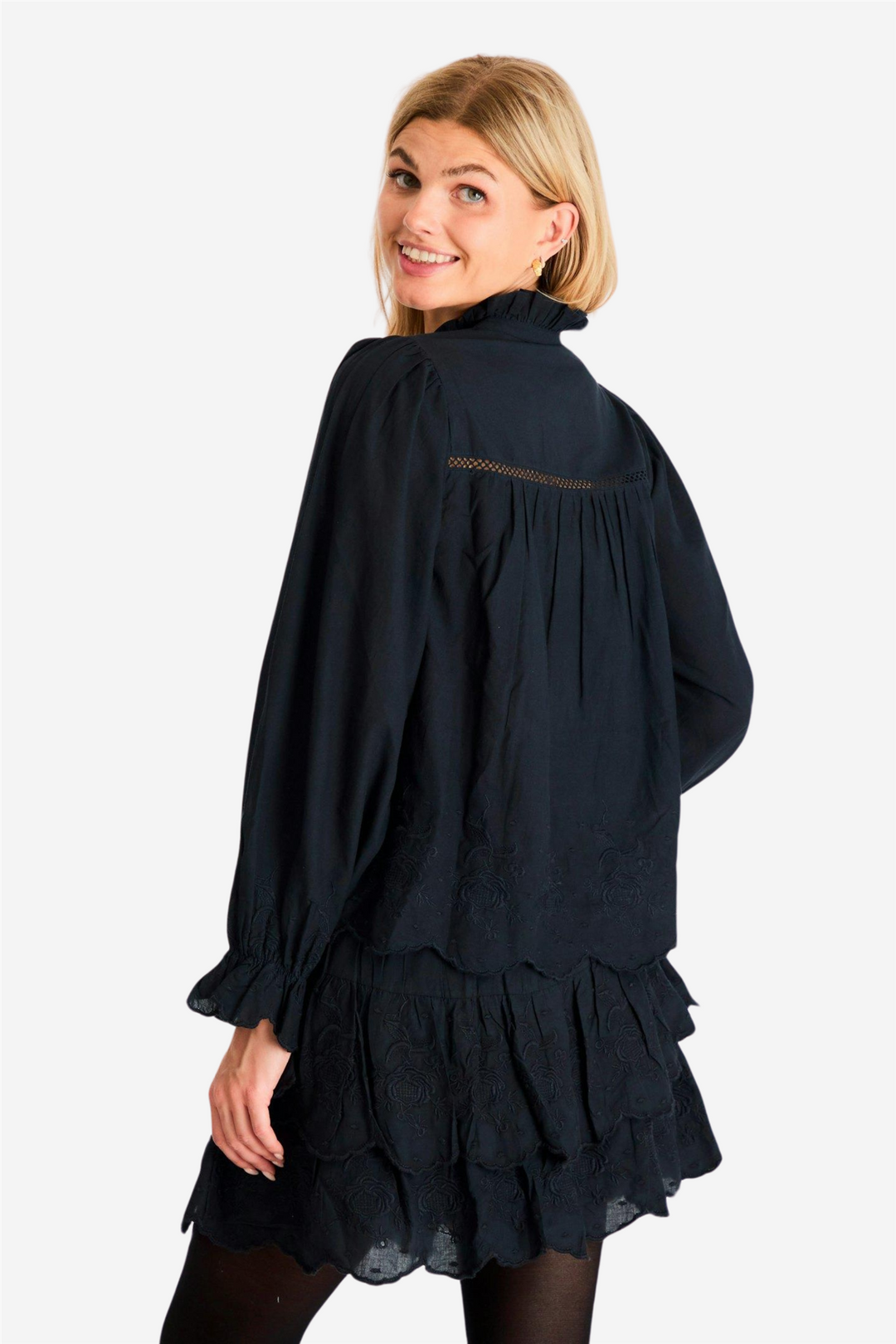 Neo Noir Bluser & Skjorter Heline Emb Blouse Navy