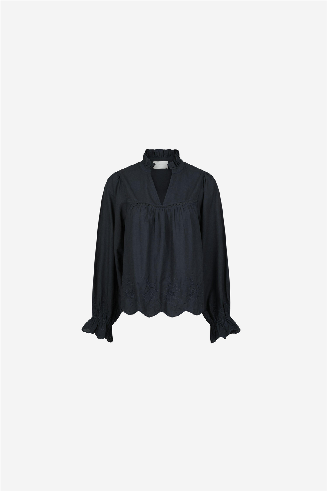 Neo Noir Bluser & Skjorter Heline Emb Blouse Navy
