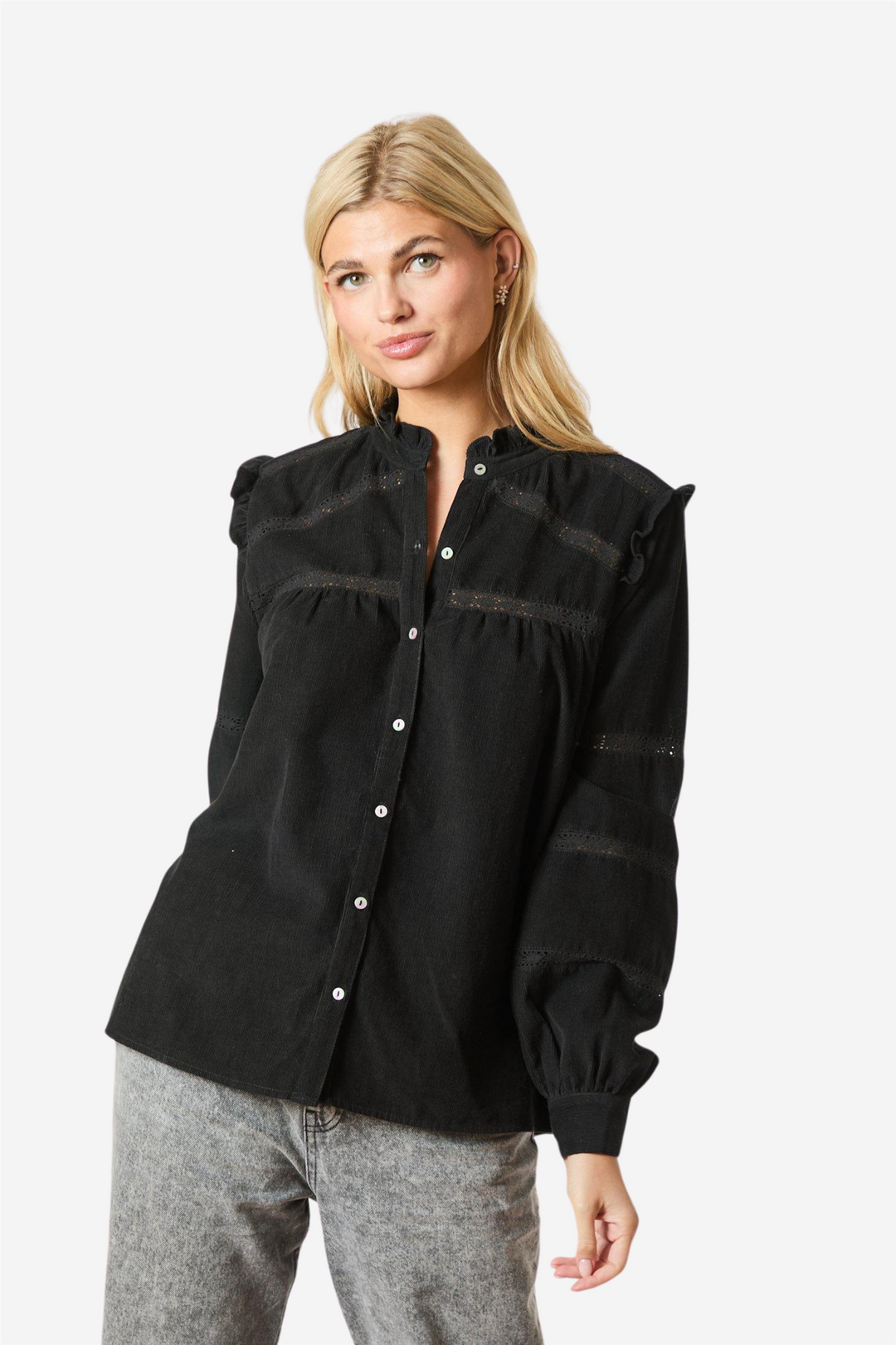 Neo Noir Bluser & Skjorter Isala Corduroy Shirt Black