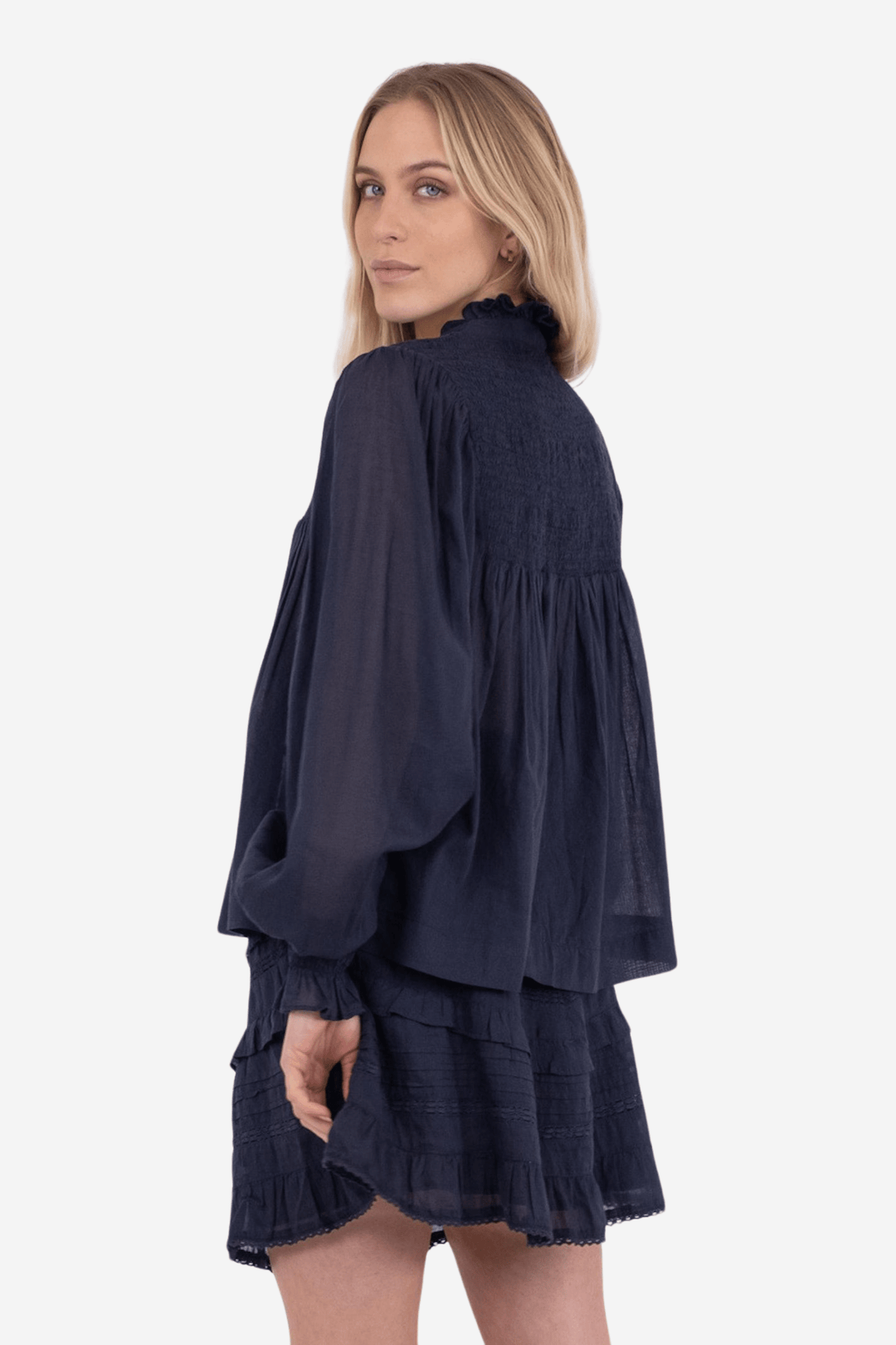 Neo Noir Bluser & Skjorter Jill S Voile Blouse Navy