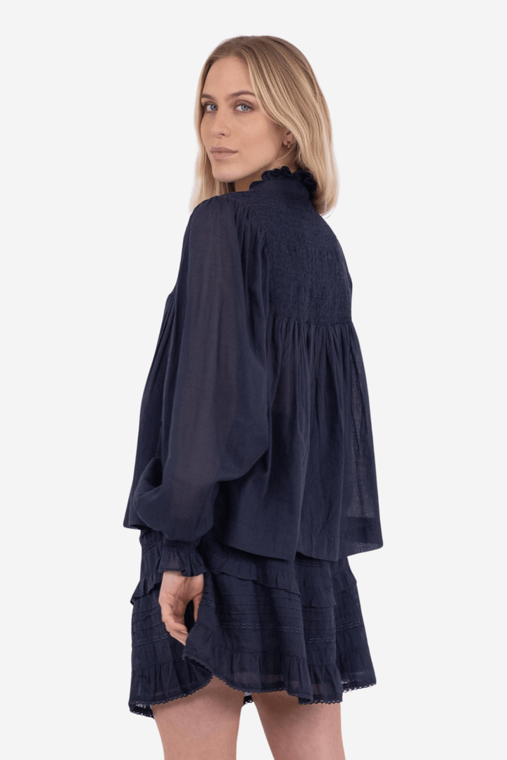 Neo Noir Bluser & Skjorter Jill S Voile Blouse Navy