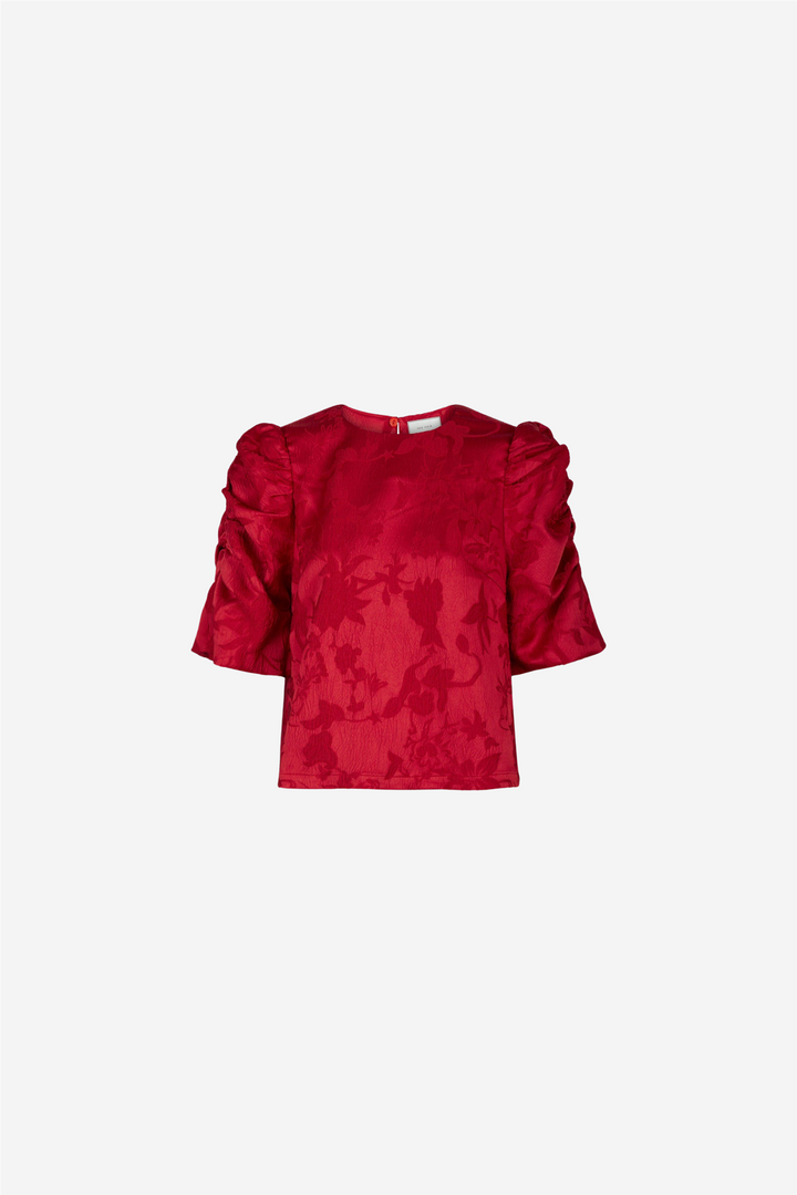 Neo Noir Bluser & Skjorter Joba Jacqard Blouse Red