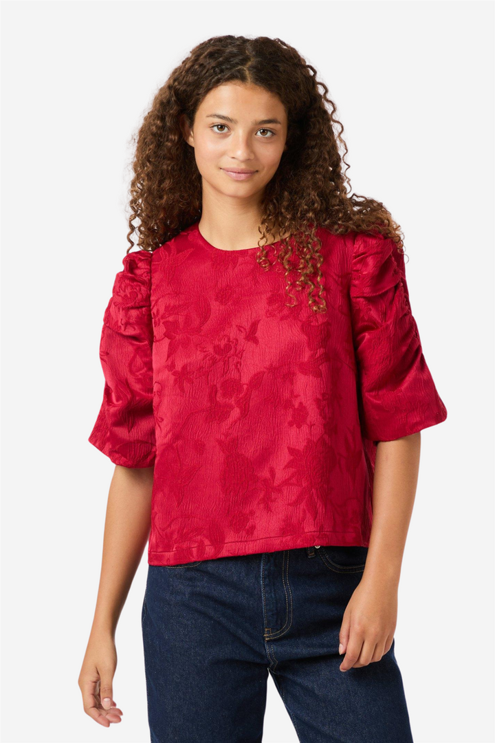 Neo Noir Bluser & Skjorter Joba Jacqard Blouse Red