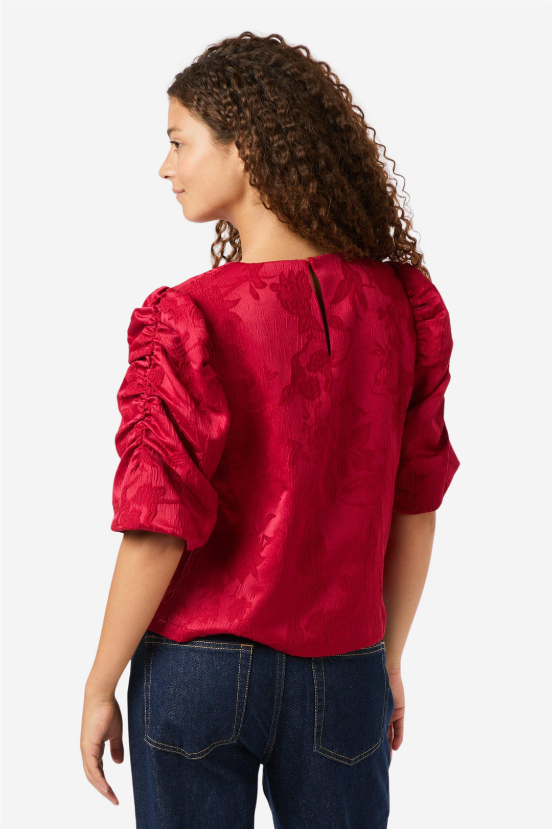 Neo Noir Bluser & Skjorter Joba Jacqard Blouse Red