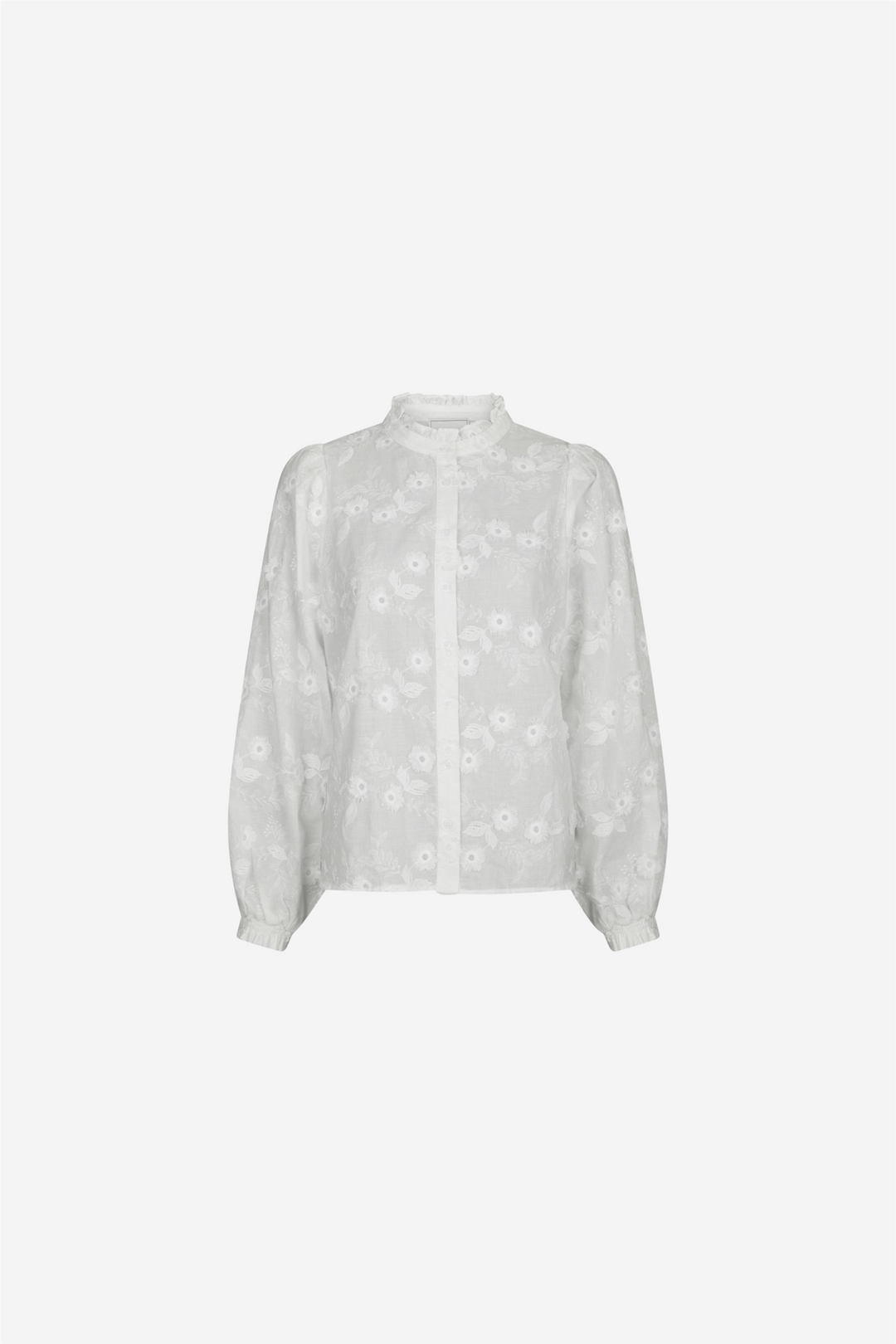 Neo Noir Bluser & Skjorter Oda Deco Emb Shirt White