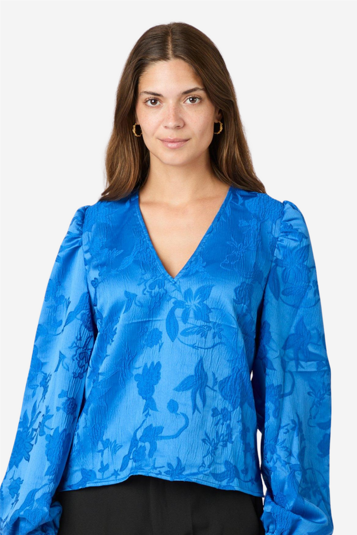Neo Noir Bluser & Skjorter Palmino Jacquard Blouse Blue