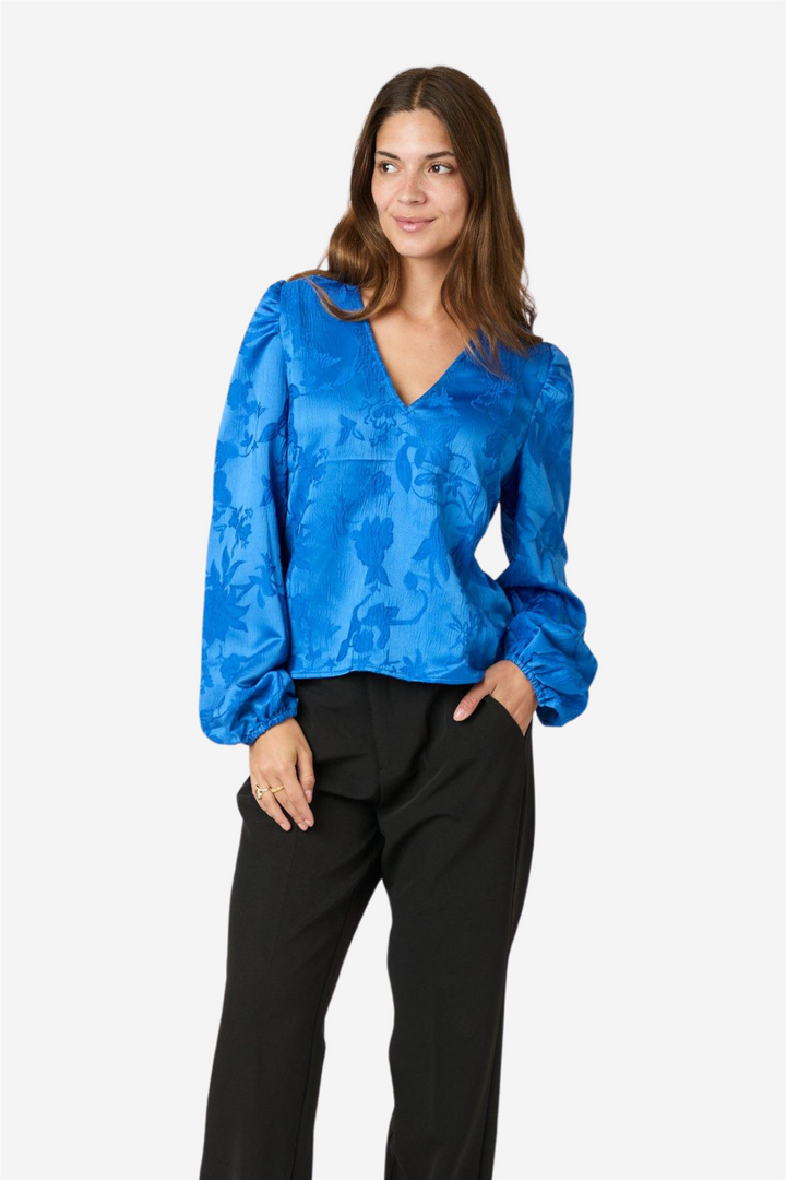 Neo Noir Bluser & Skjorter Palmino Jacquard Blouse Blue