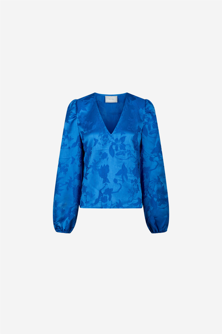 Neo Noir Bluser & Skjorter Palmino Jacquard Blouse Blue