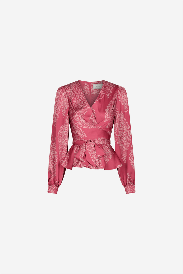 Neo Noir Bluser &amp; Skjorter Rista Paisley Drop Blouse Cherry Pink