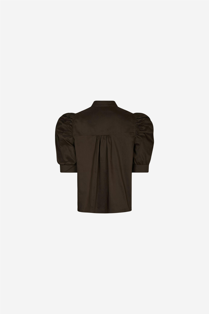 Neo Noir Bluser & Skjorter Roella Poplin Blouse Chocolate Brown