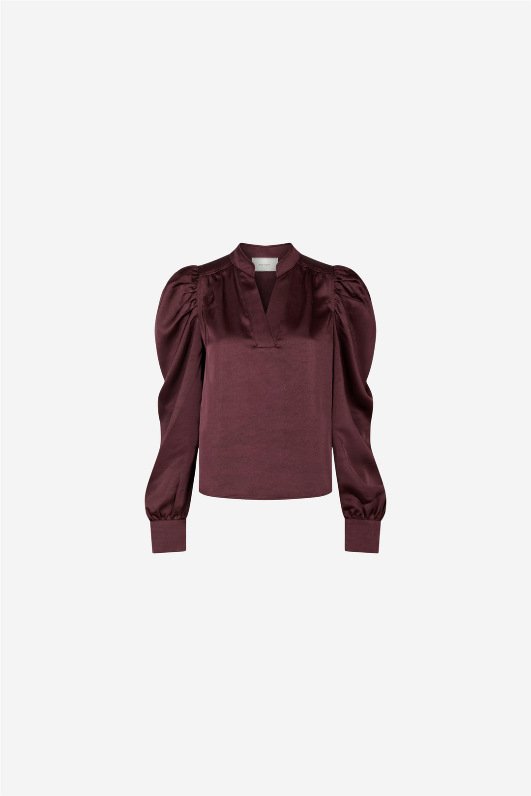 Neo Noir Bluser &amp; Skjorter Rosslyn Heavy Sateen Blouse Burgundy