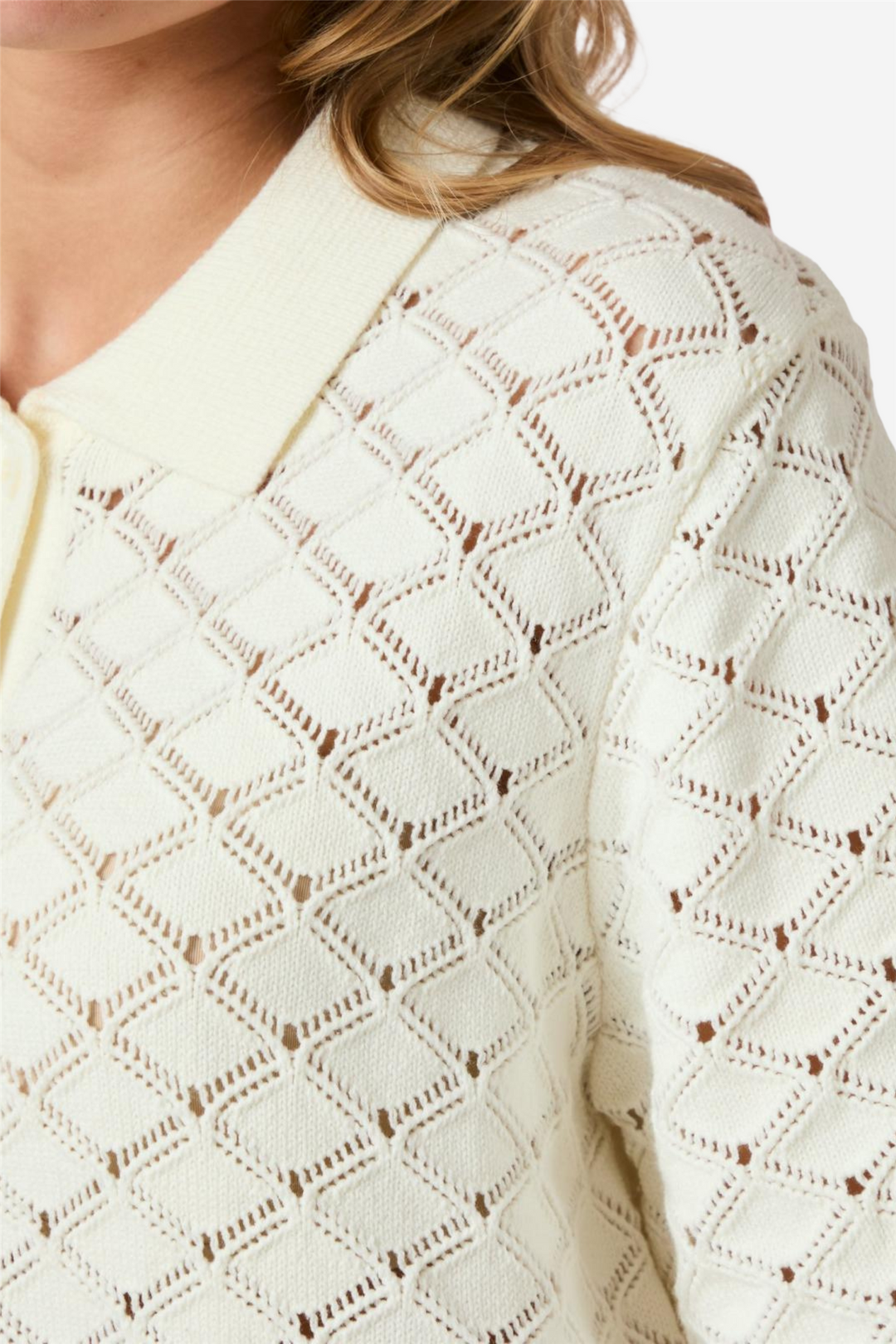 Neo Noir Bluser & Skjorter Sette Crochet Blouse Off White