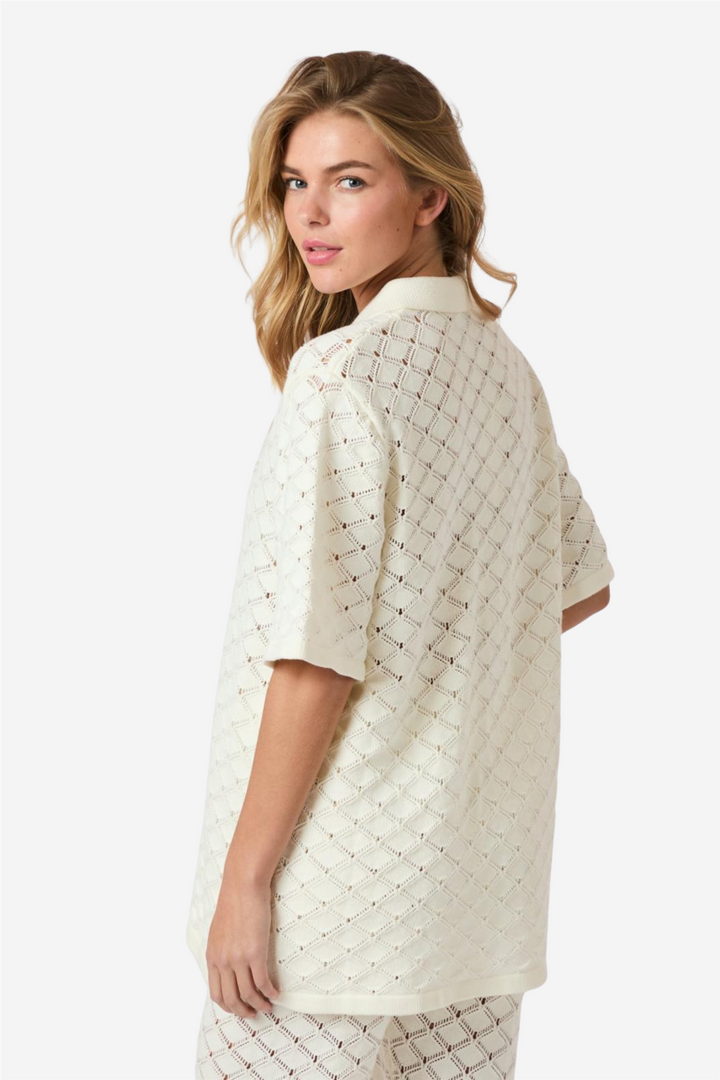 Neo Noir Bluser & Skjorter Sette Crochet Blouse Off White