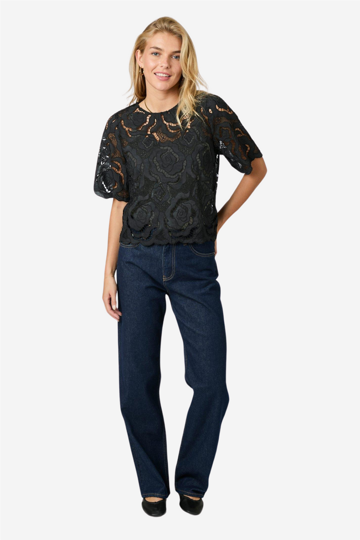 Neo Noir Bluser & Skjorter Trisha Big Lace Blouse Black