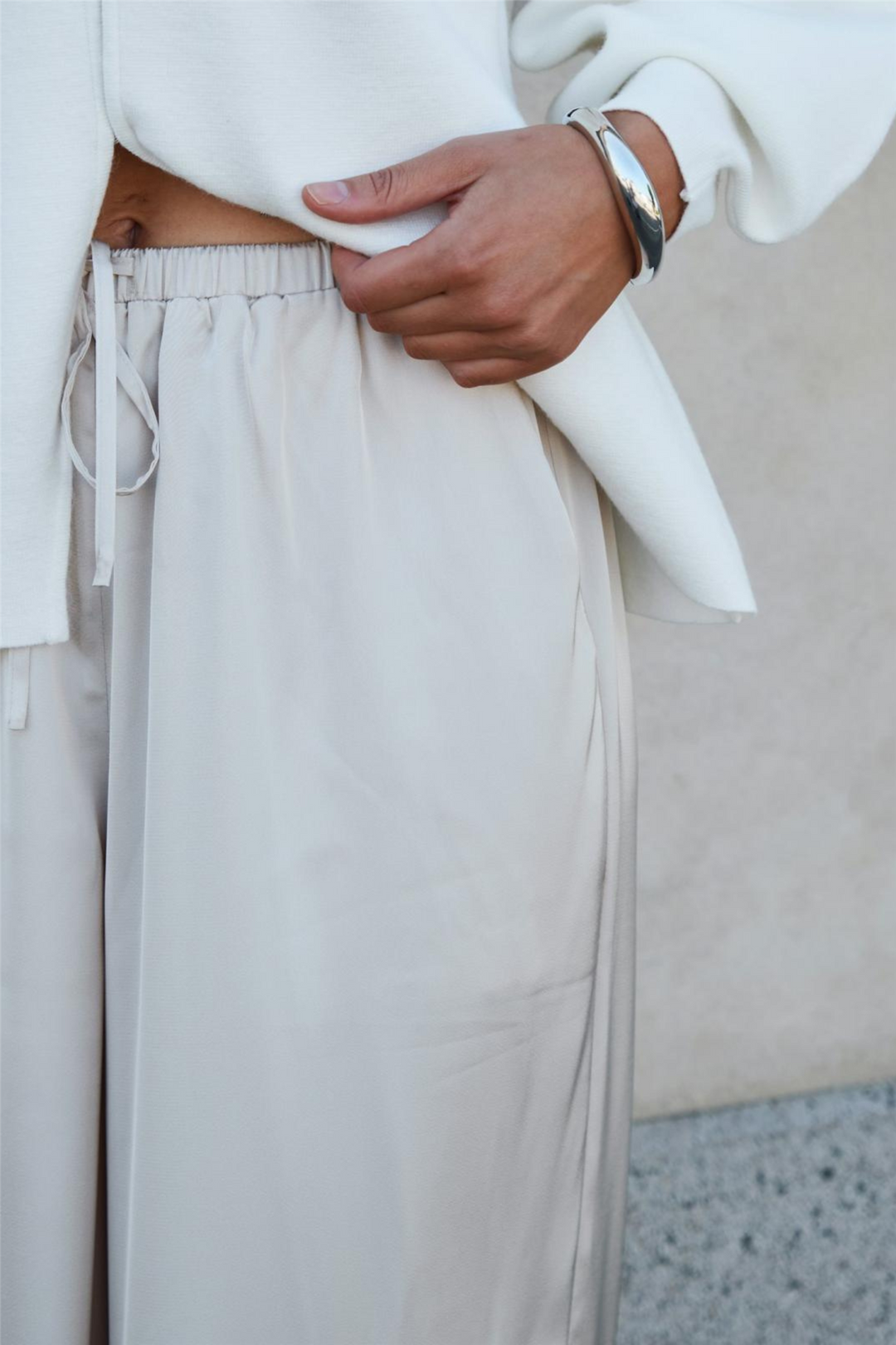 Neo Noir Bukser & jeans Sebba Satin Pants Ivory