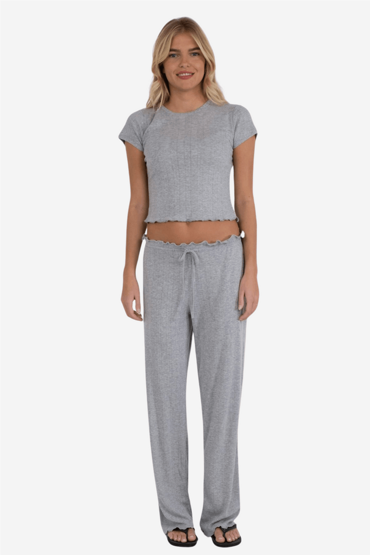 Neo Noir Bukser & jeans Serafina Pointelle Pants Light Grey