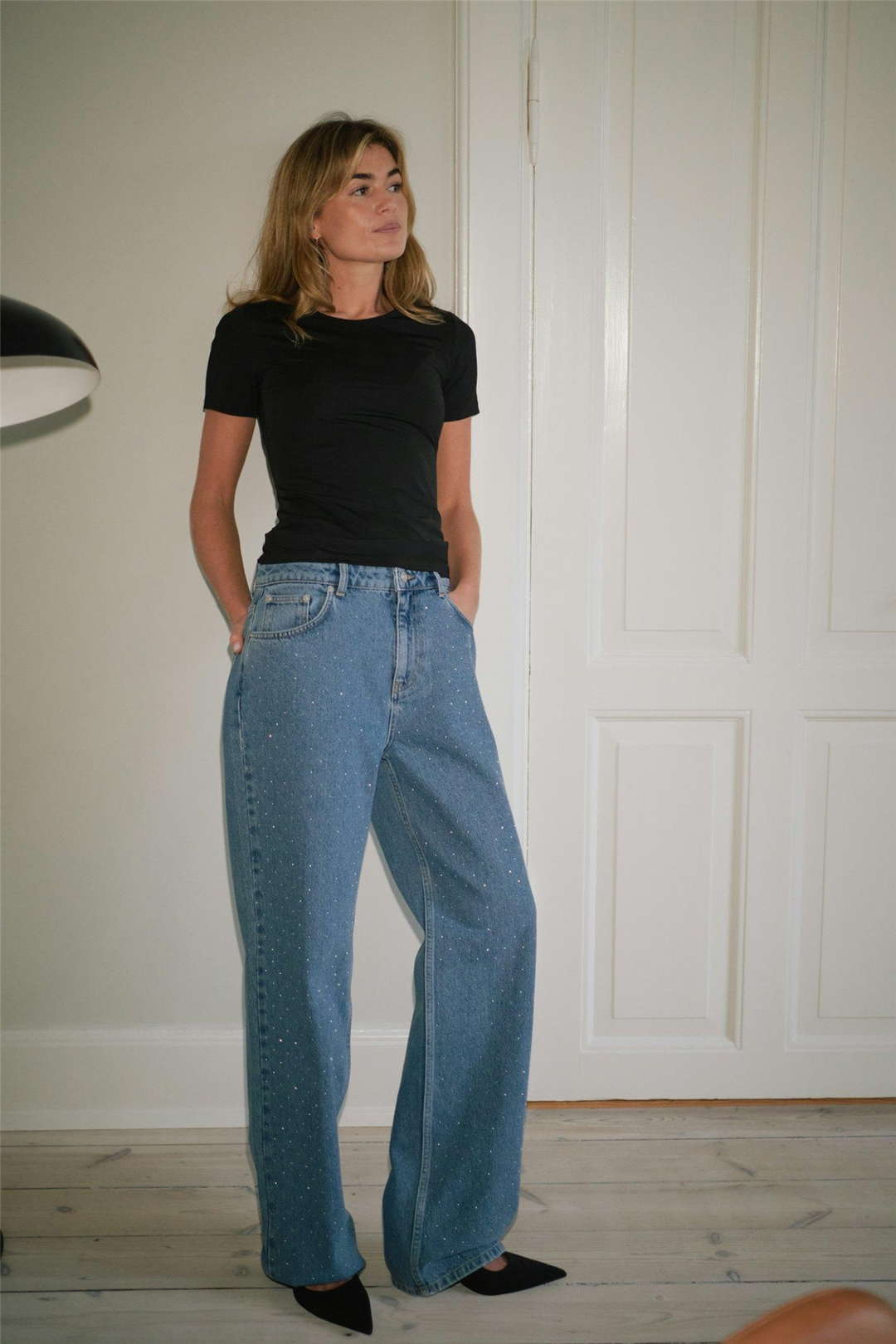 Neo Noir Bukser & jeans Simona Bedazzled Pants Stonewash