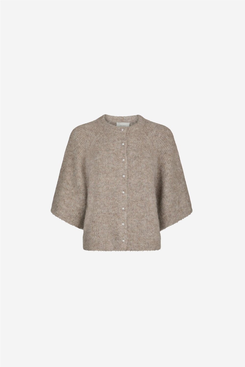 Neo Noir Genser & Cardigan Amaya Fluffy Knit Cardigan Beige Melange